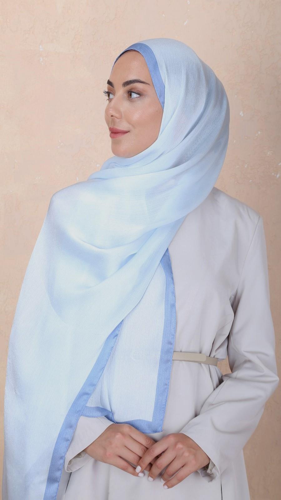 Locella İdol İpek Şal Buz Mavi-30