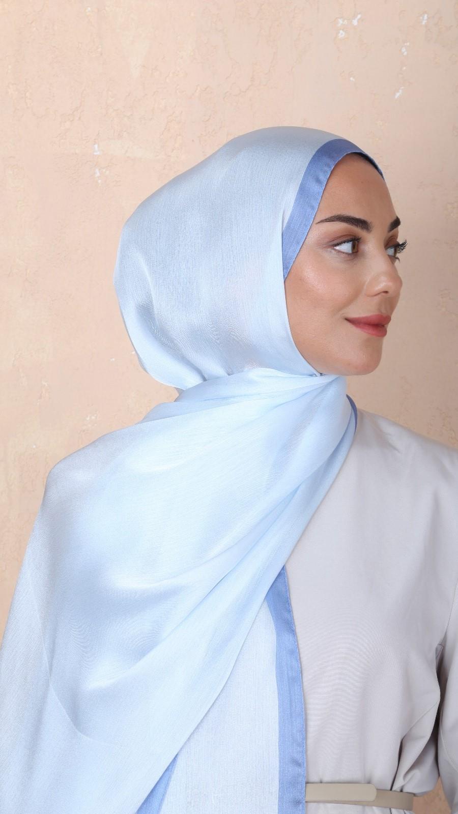 Locella İdol İpek Şal Buz Mavi-30