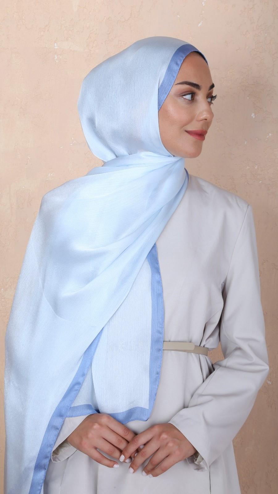 Locella İdol İpek Şal Buz Mavi-30