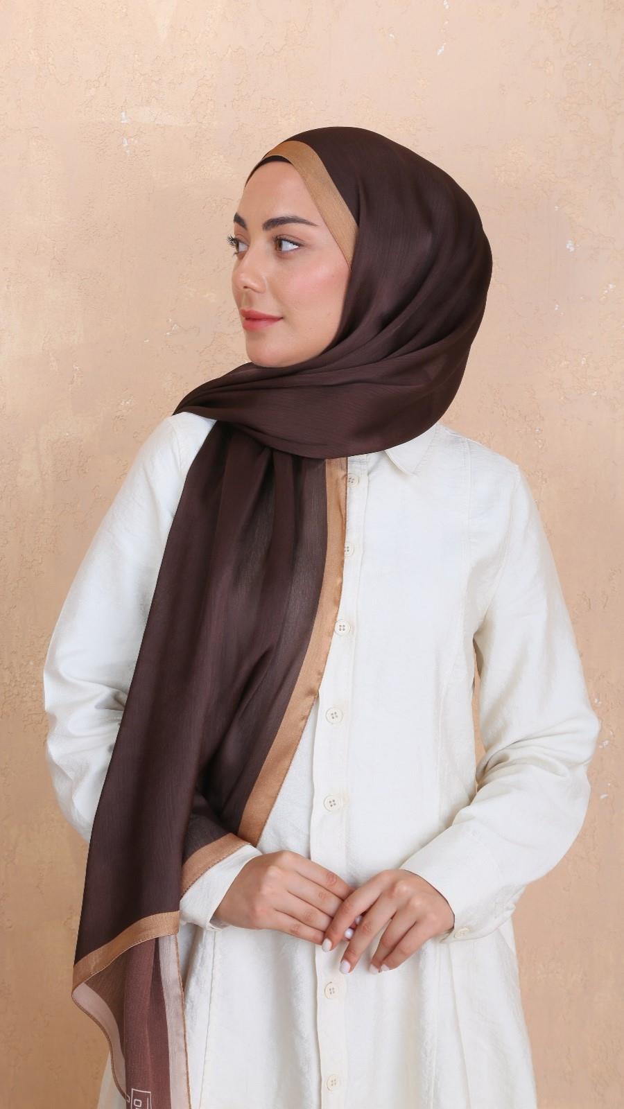 Locella İdol İpek Şal Çikolata Kahve-17