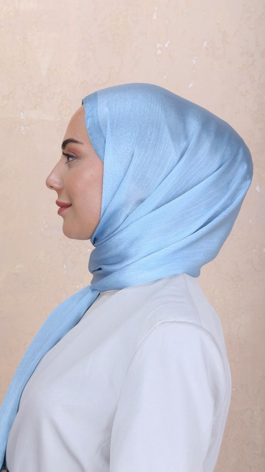 Locella İdol İpek Şal Gök Mavi-10