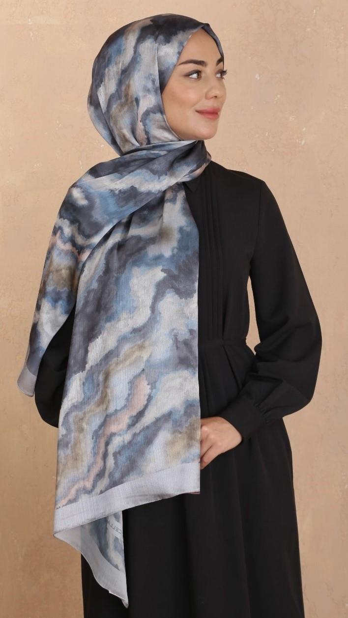 Locella İdol İpek Şal Gri-1