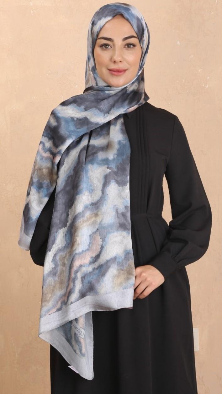 Locella İdol İpek Şal Gri-1