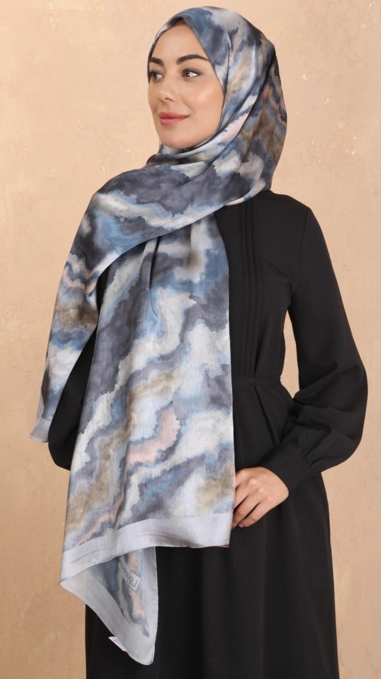 Locella İdol İpek Şal Gri-1