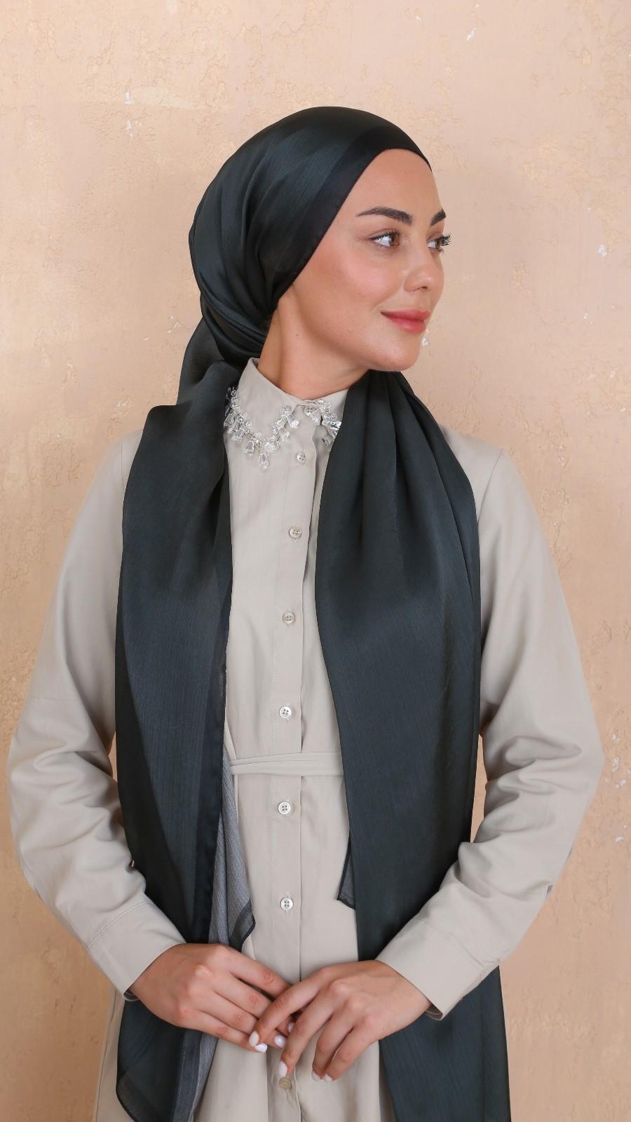 Locella İdol İpek Şal Koyu Yeşil-40