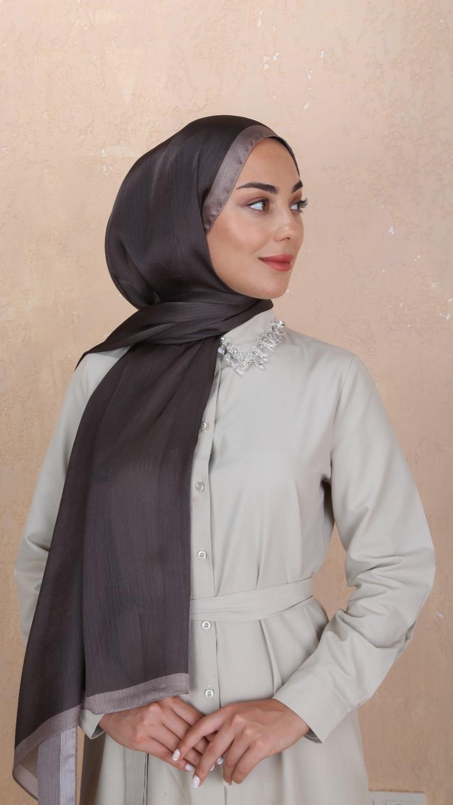 Locella İdol İpek Şal Küllü Kahve-32