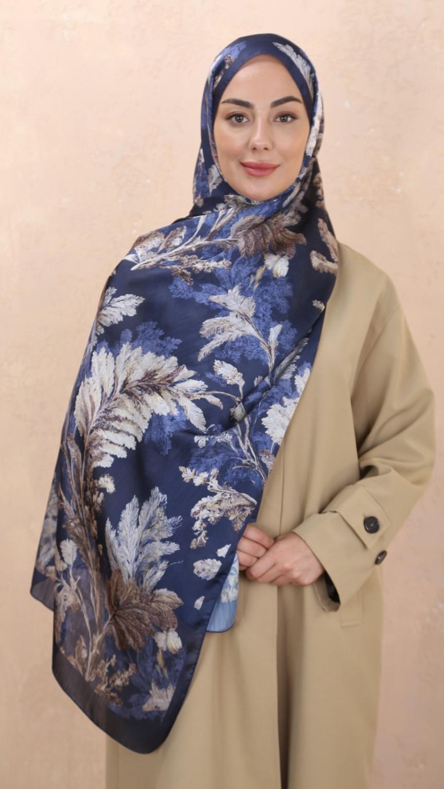 Locella İdol İpek Şal Lacivert-5