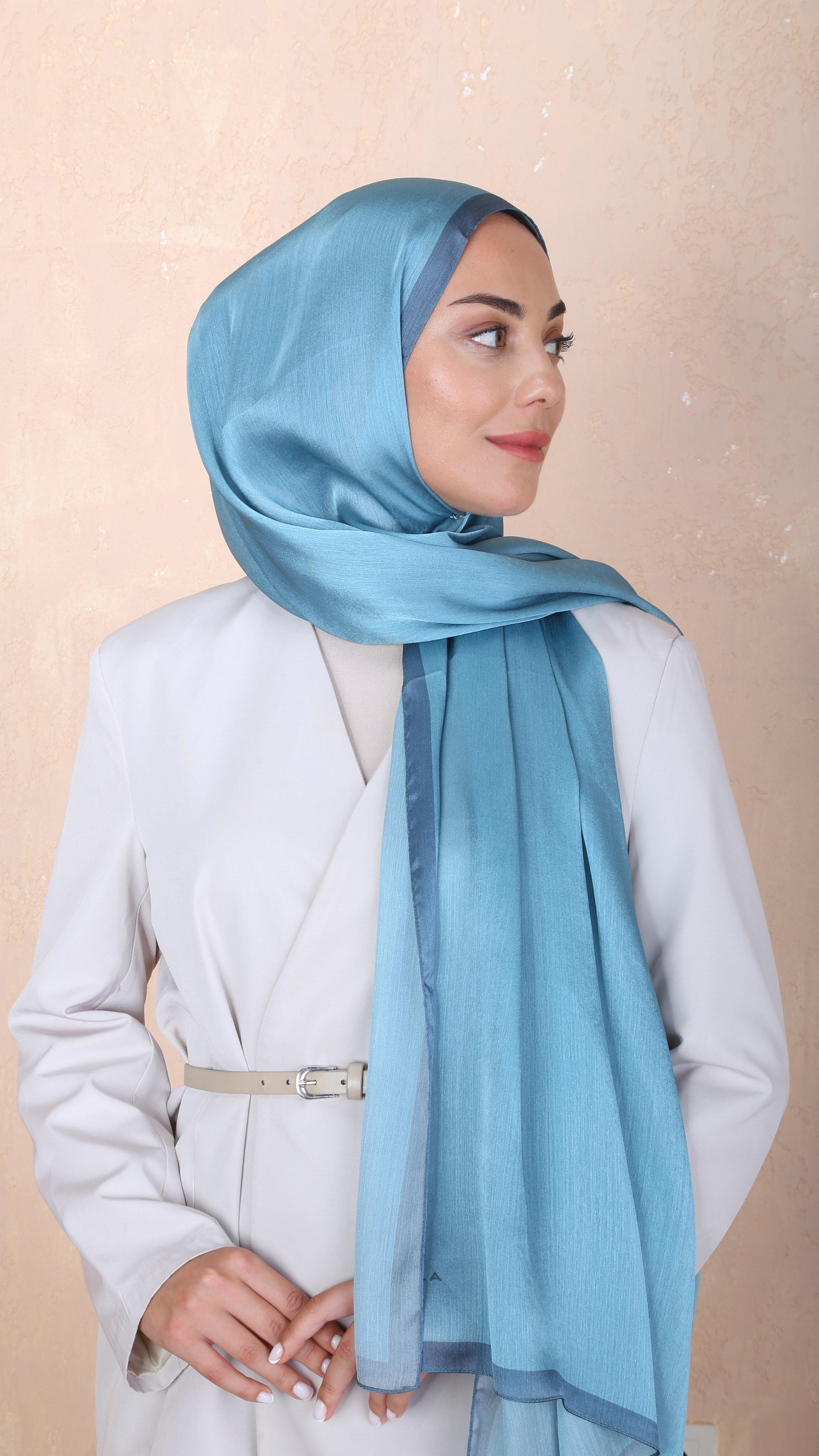 Locella İdol İpek Şal Mavi-47