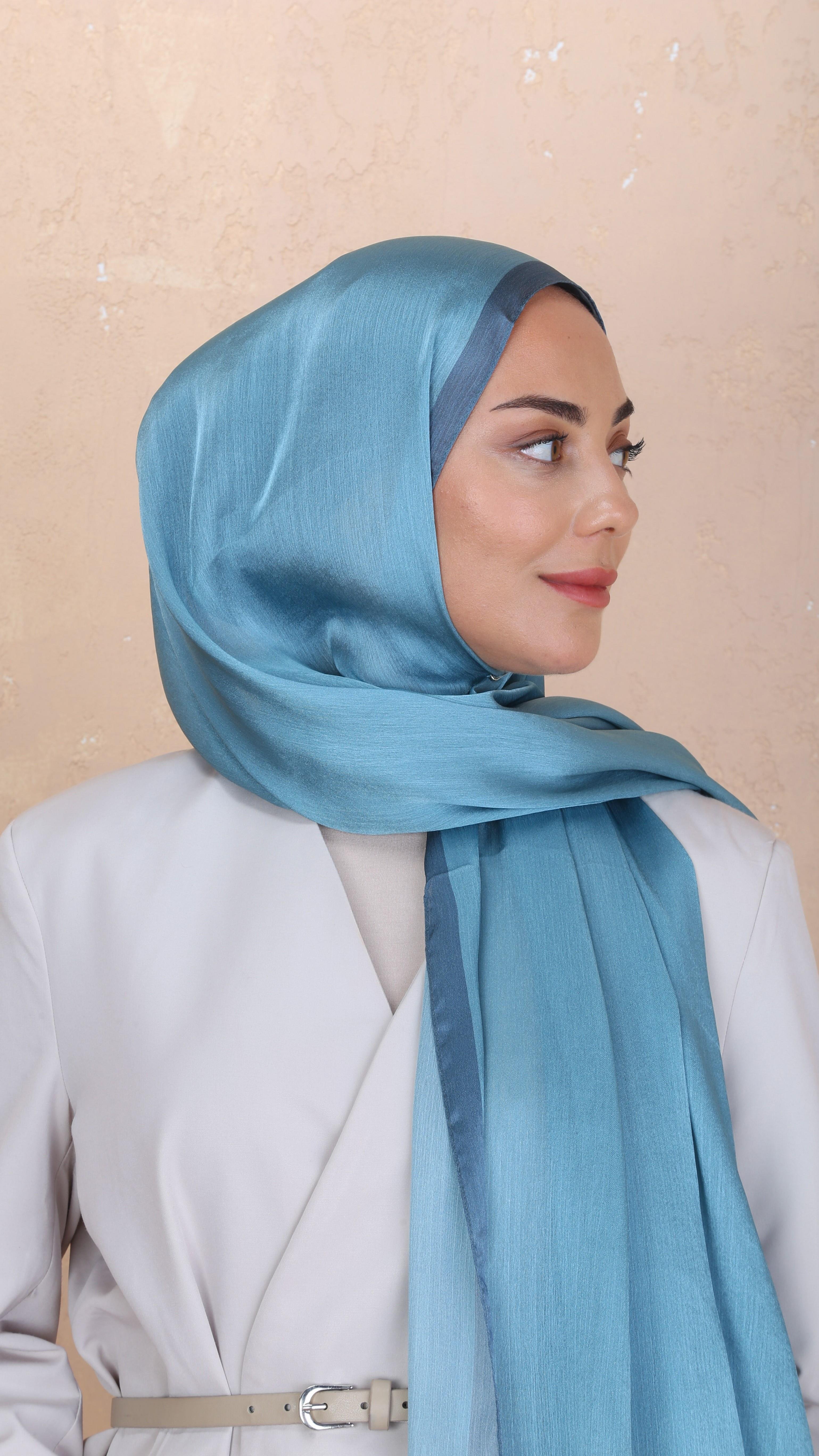 Locella İdol İpek Şal Mavi-15