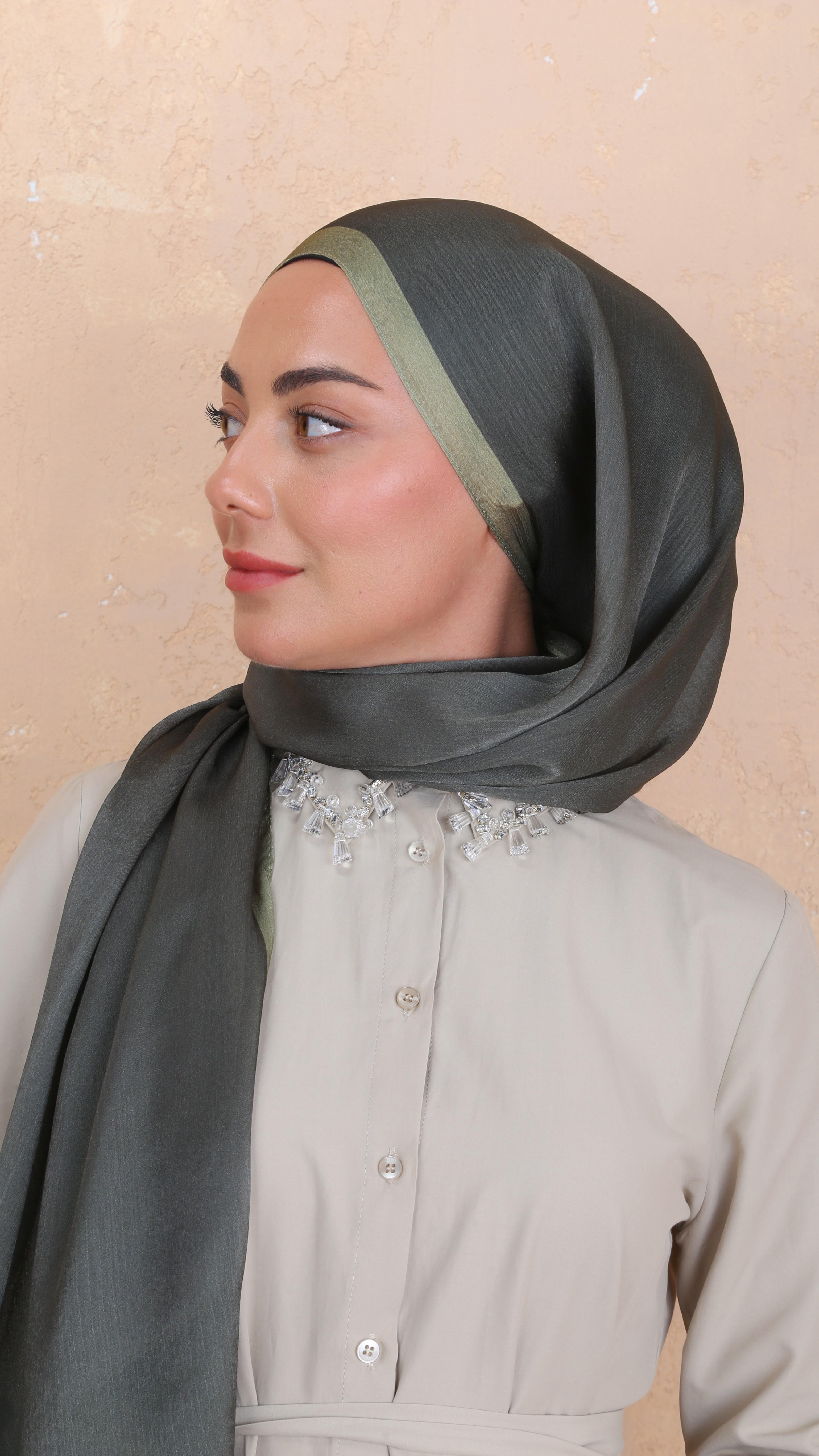 Locella İdol İpek Şal Olive-7