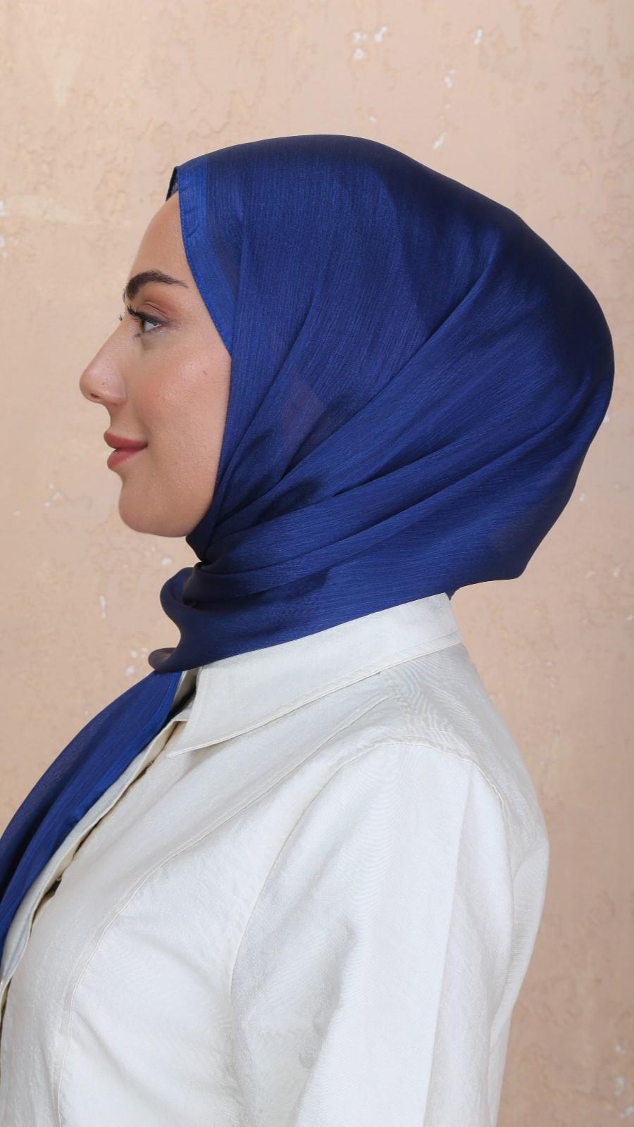 Locella İdol İpek Şal Parlement Mavi-11