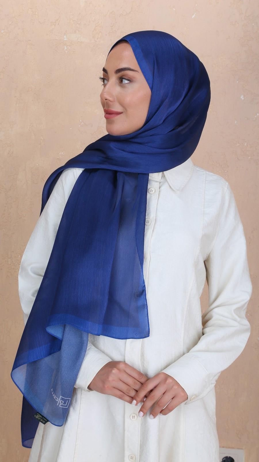 Locella İdol İpek Şal Parlement Mavi-11