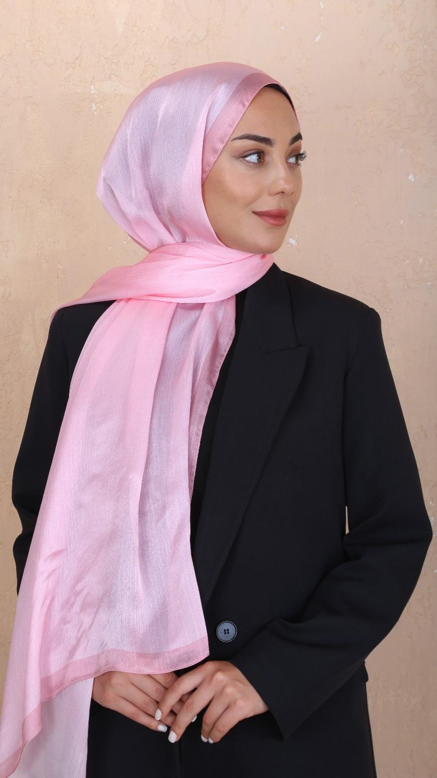 Locella İdol İpek Şal Pembe-12