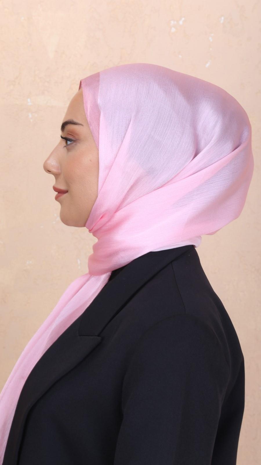 Locella İdol İpek Şal Pembe-12