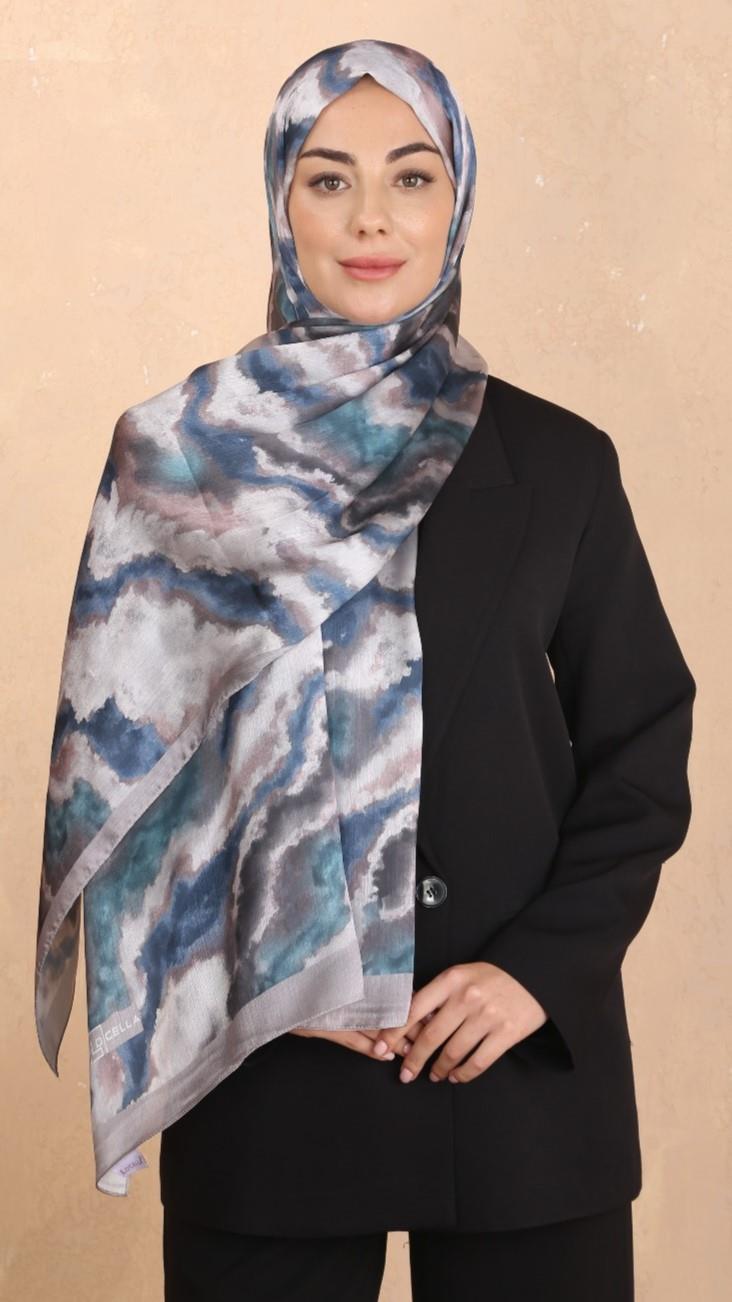 Locella İdol İpek Şal Petrol Duman-5