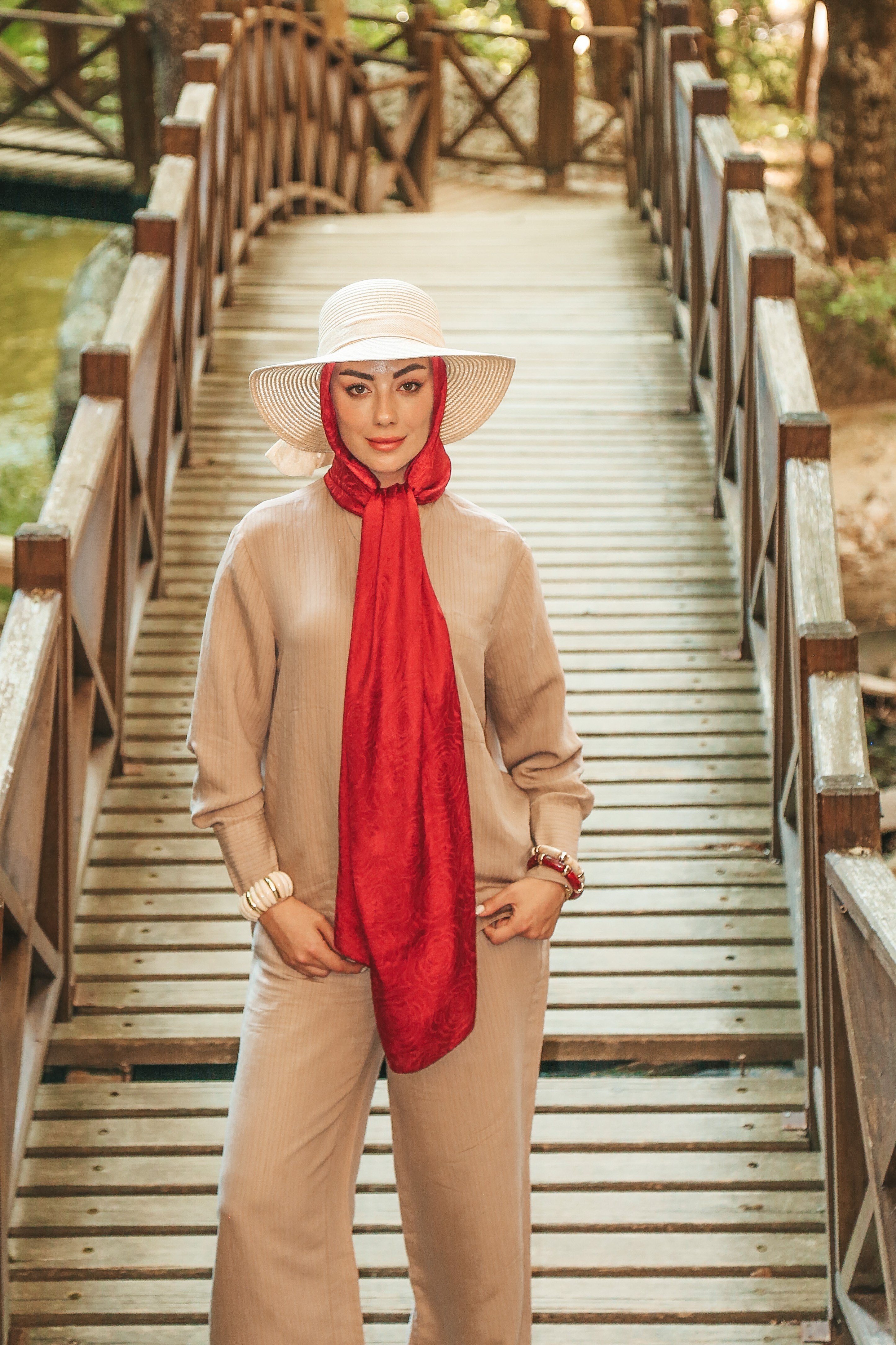Locella Jakar Şal Kırmızı