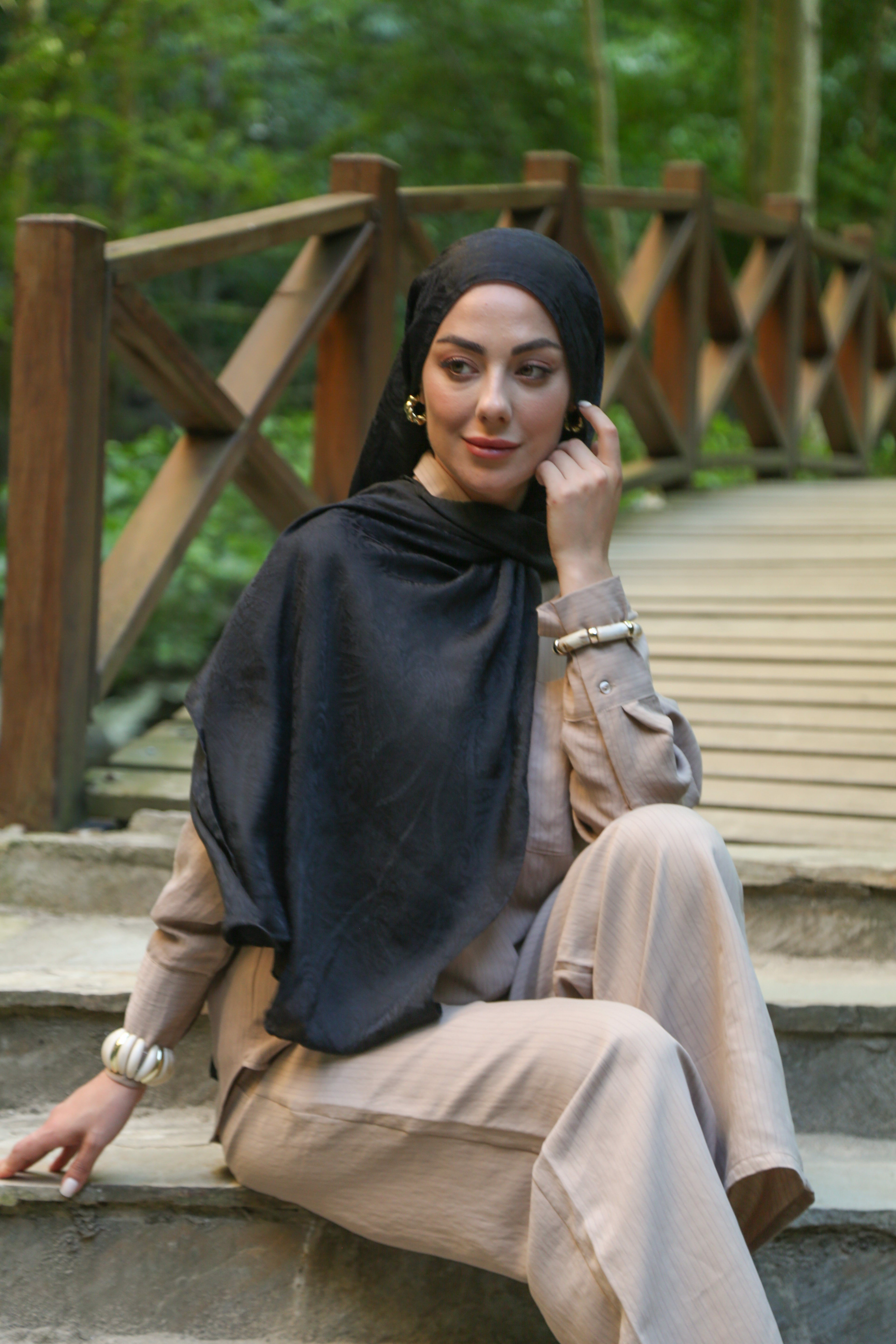 Locella Jakar Şal Siyah