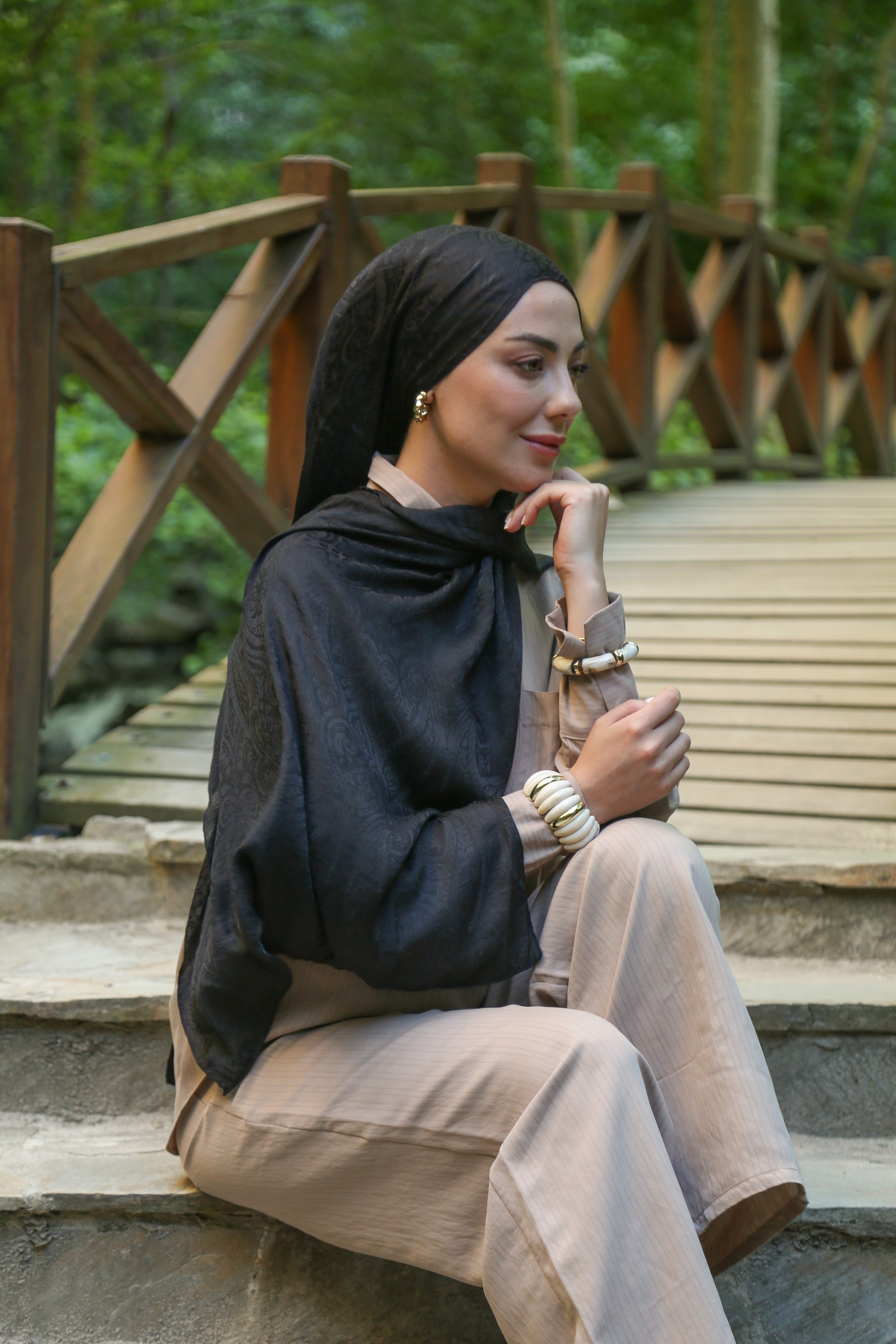 Locella Jakar Şal Siyah