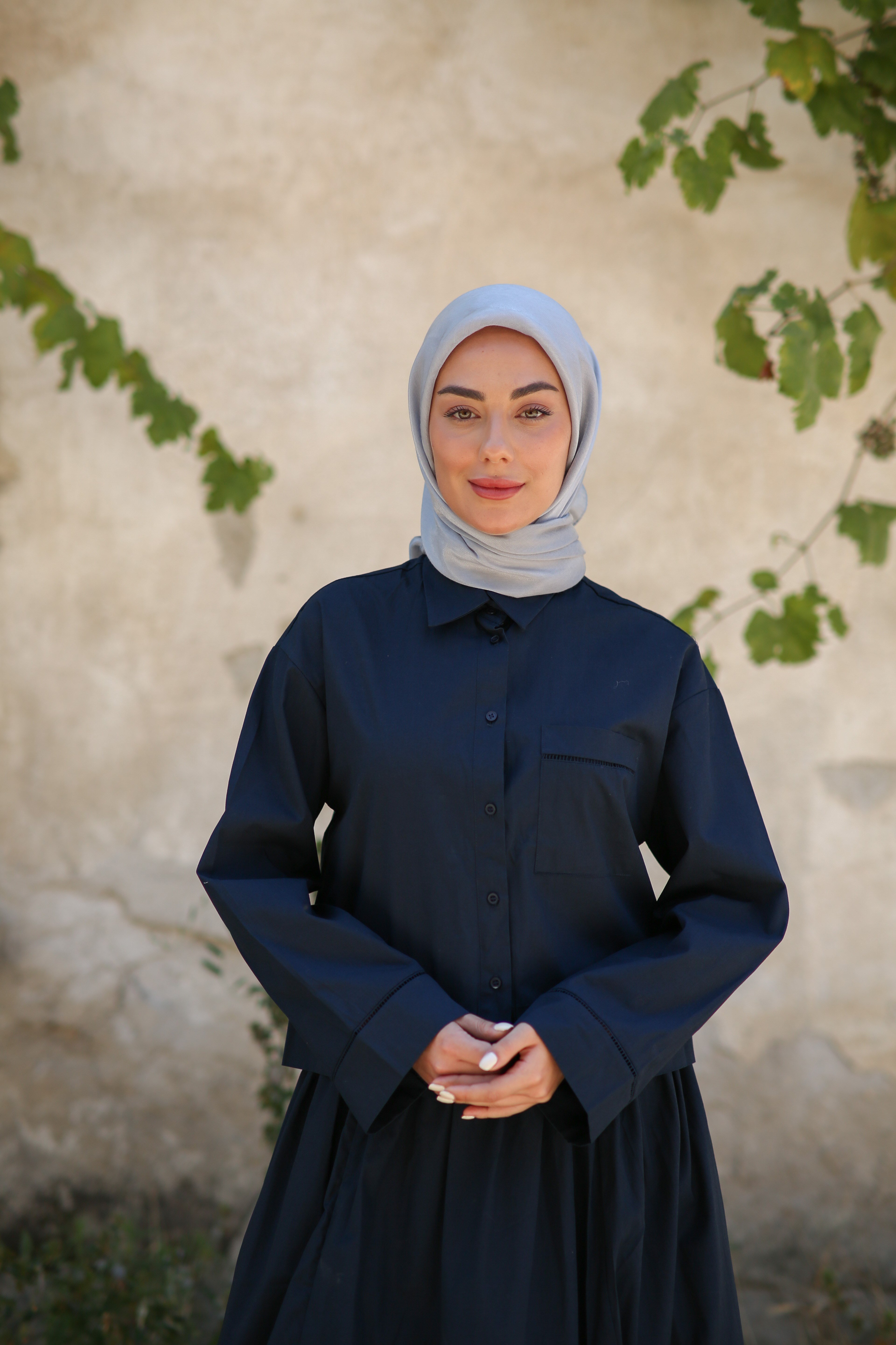 Locella Kehribar Eşarp Gri