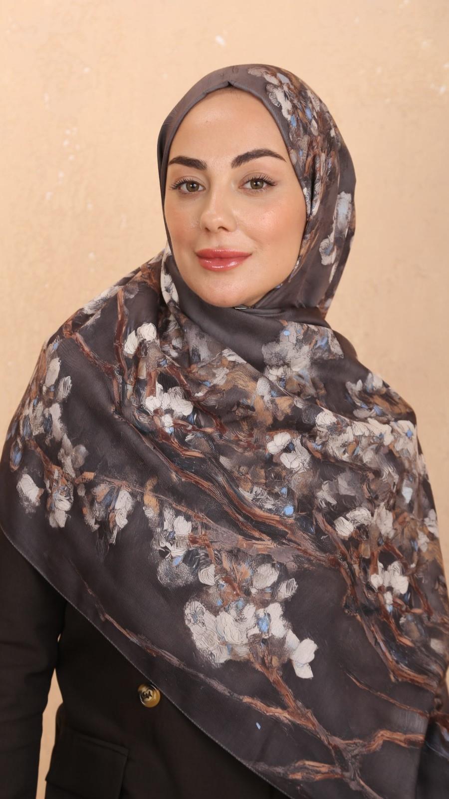 Locella Koza Pamuk Şal-Acı Kahve-1