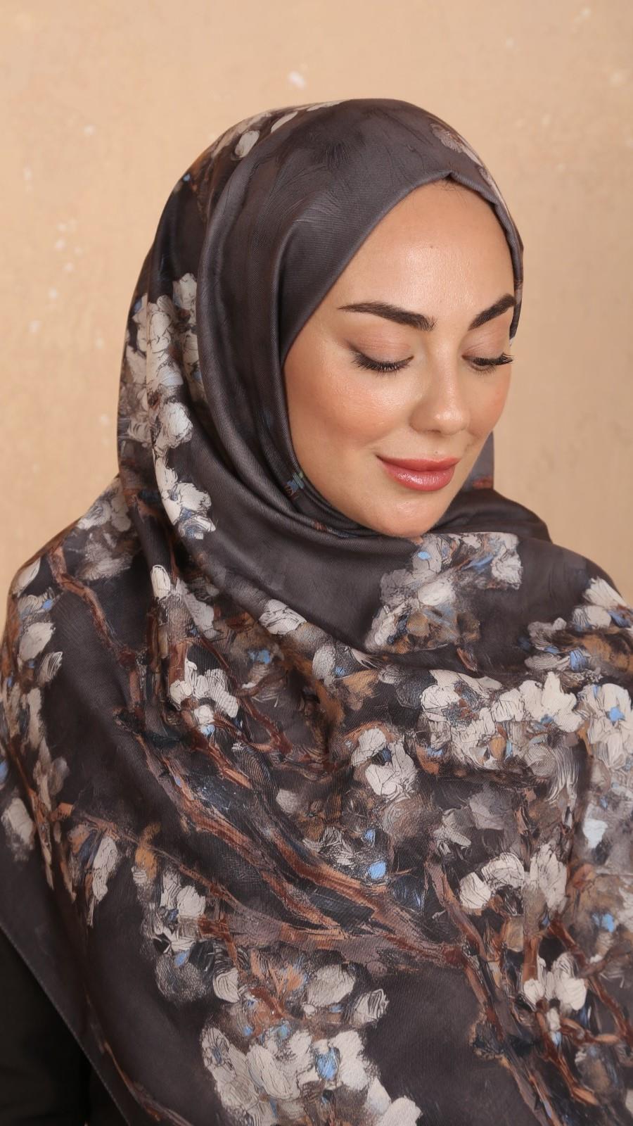 Locella Koza Pamuk Şal-Acı Kahve-1