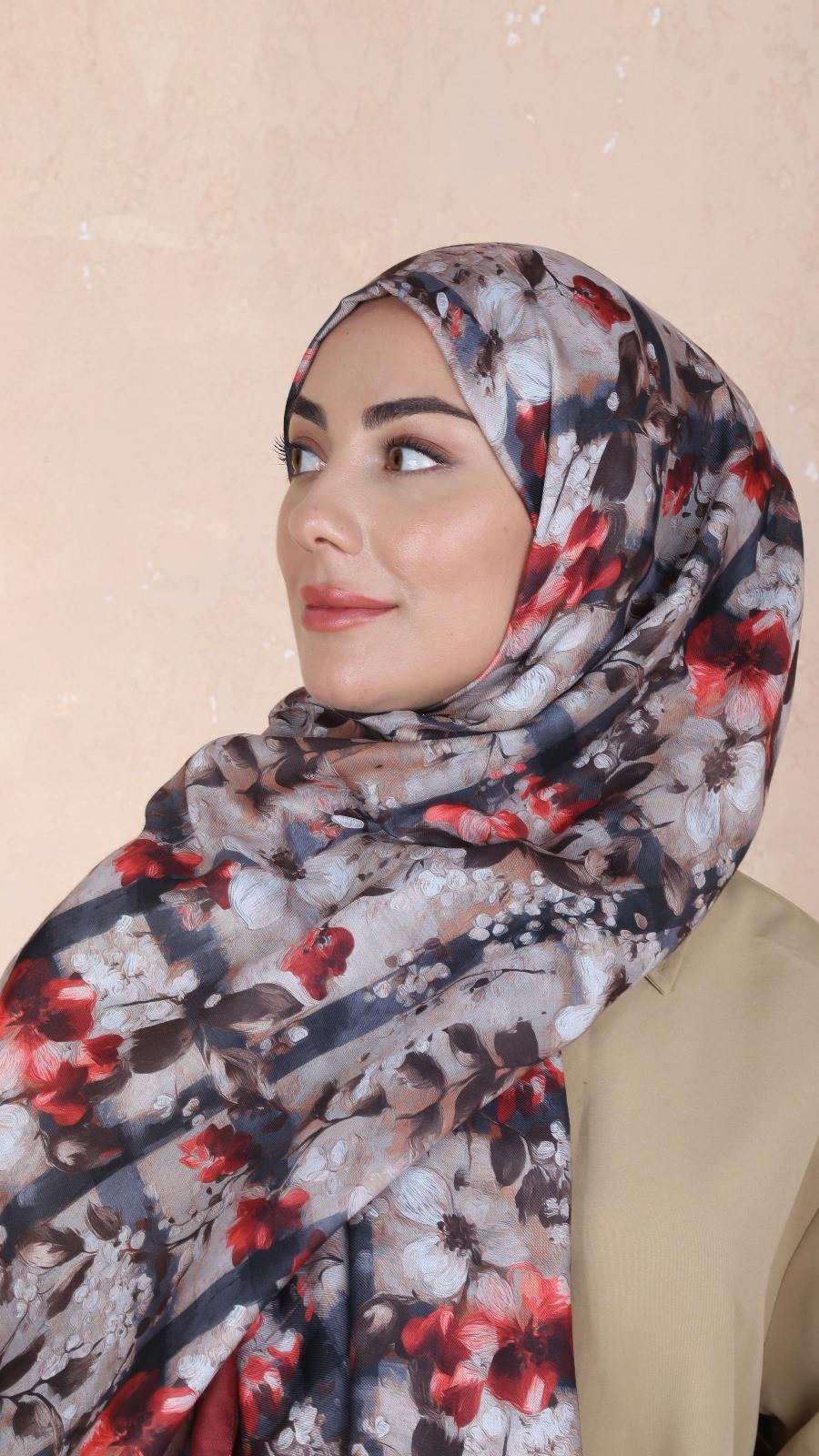 Locella Koza Pamuk Şal-Bordo-8