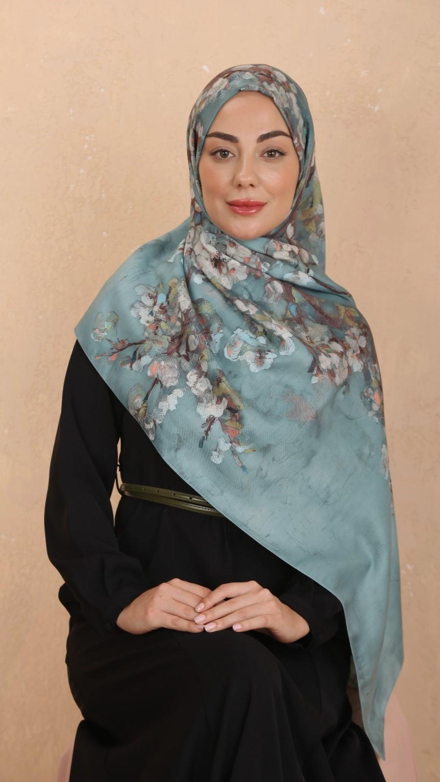 Locella Koza Pamuk Şal-Çam Yeşili-6