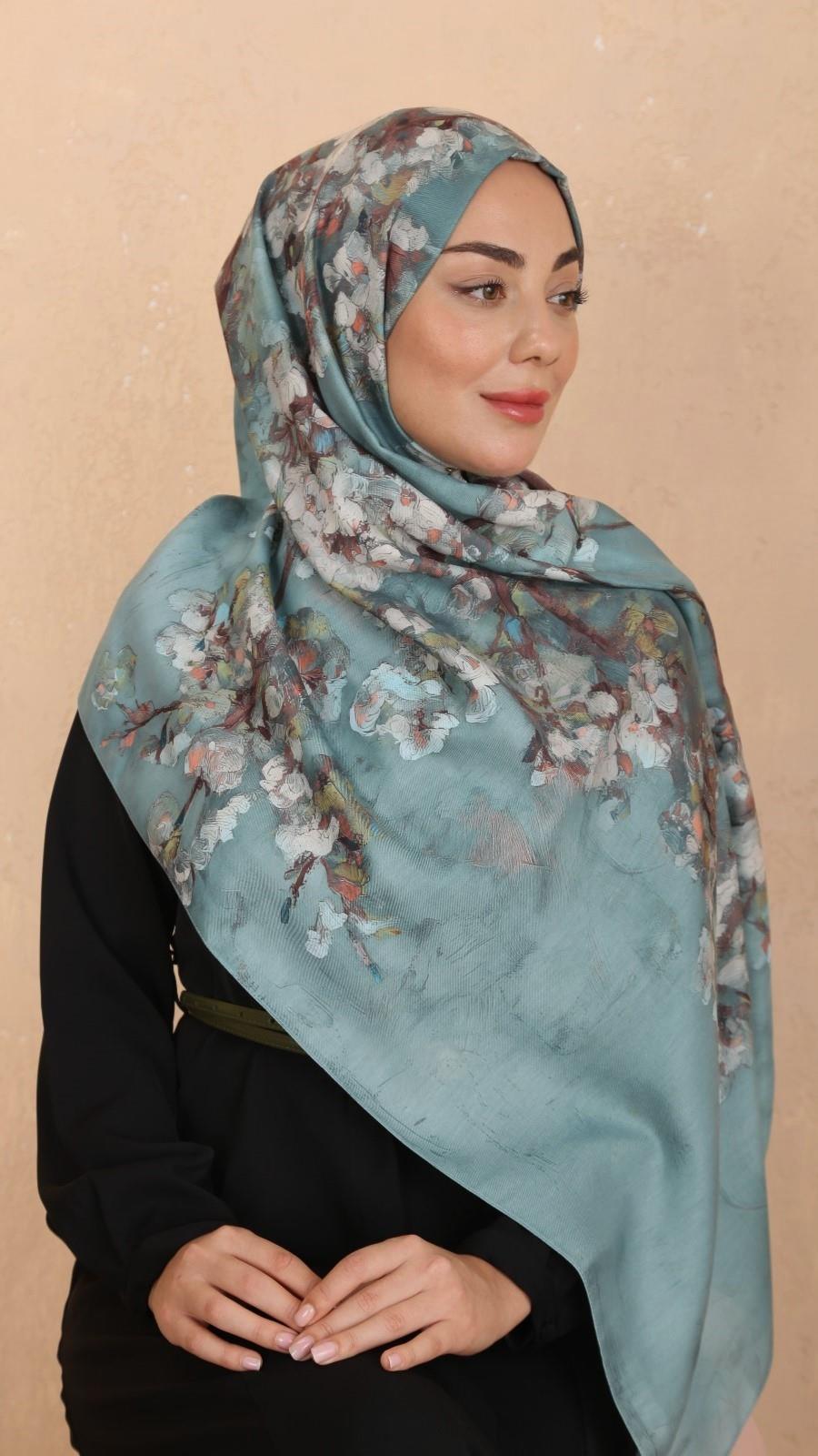 Locella Koza Pamuk Şal-Çam Yeşili-6