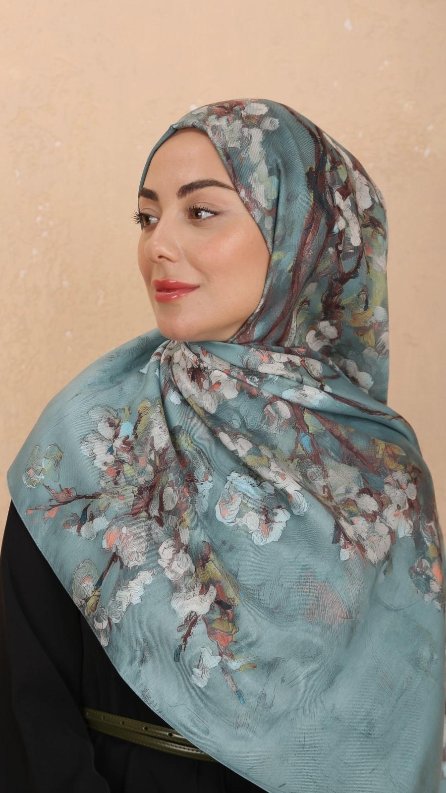 Locella Koza Pamuk Şal-Çam Yeşili-6