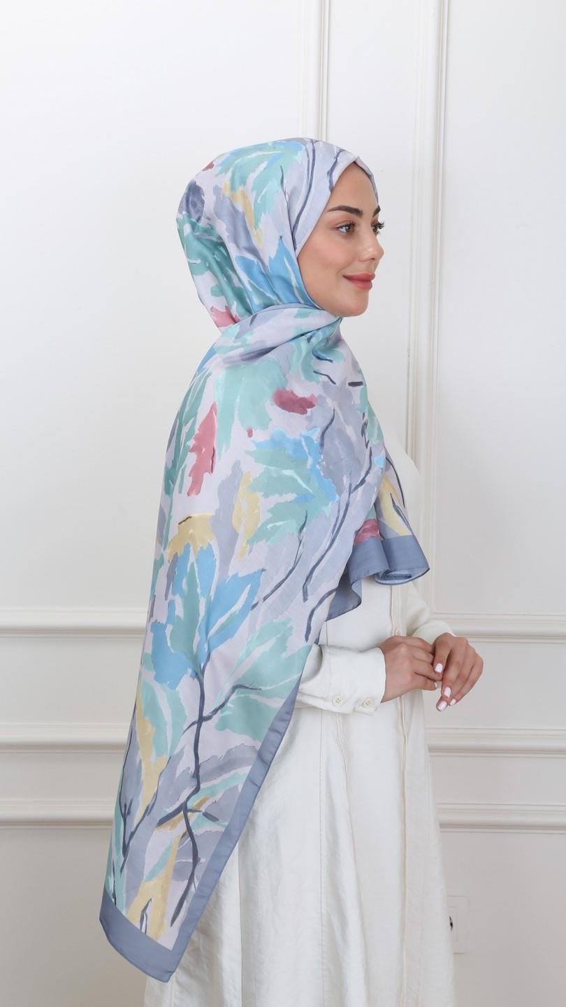 Locella Koza Pamuk Şal Gri-9