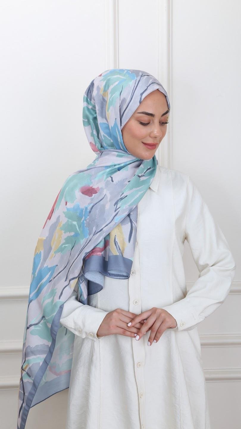 Locella Koza Pamuk Şal Gri-9