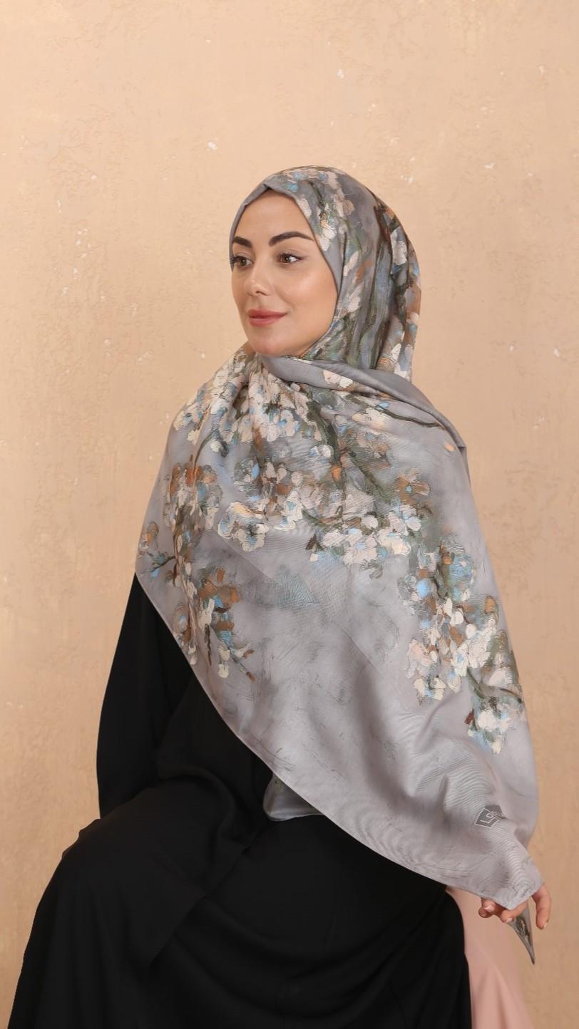 Locella Koza Pamuk Şal-Gri-3