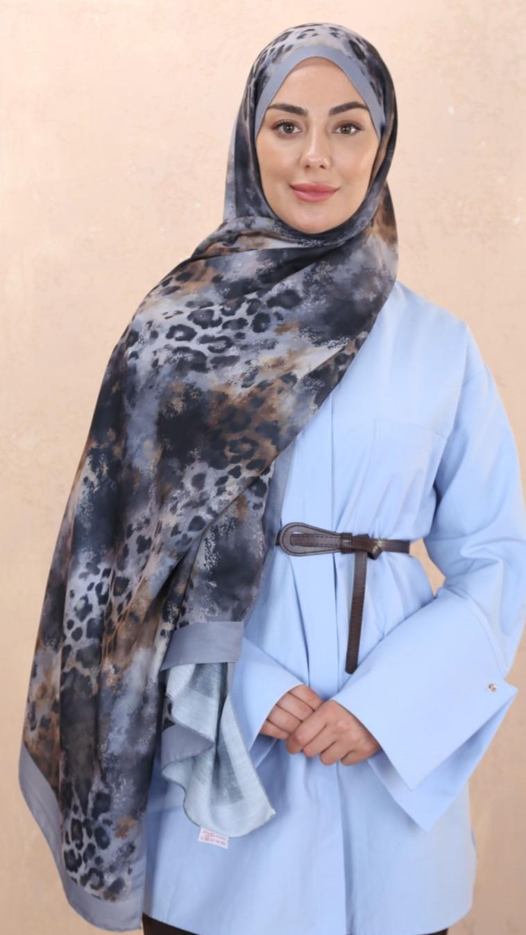 Locella Koza Pamuk Şal-Gri-5