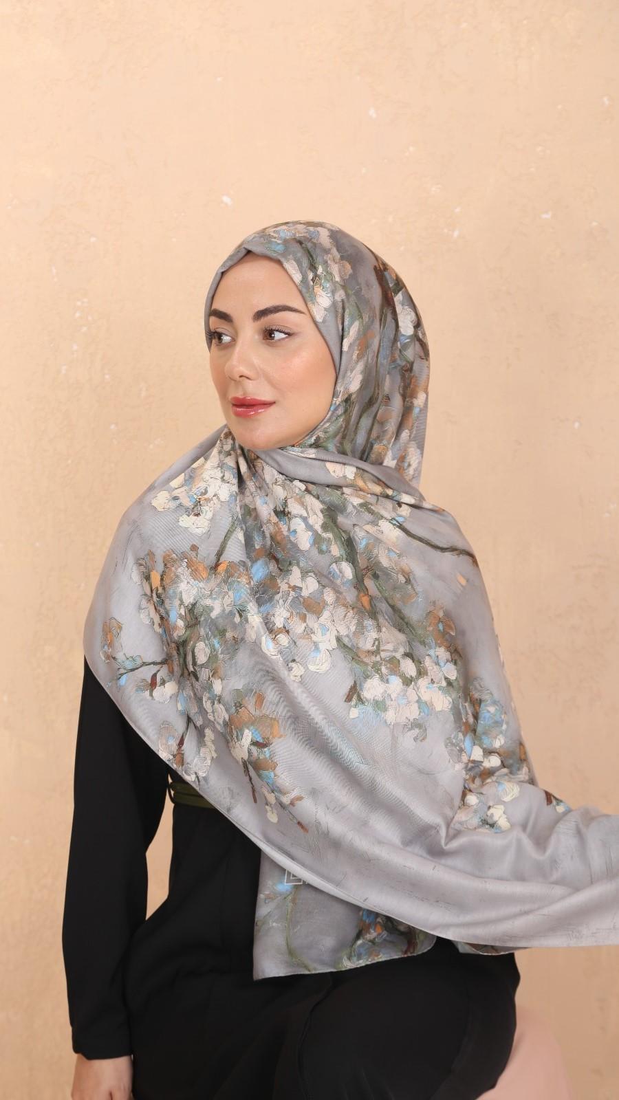 Locella Koza Pamuk Şal-Gri-3