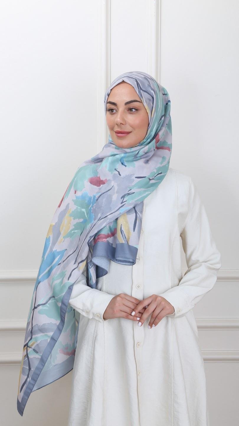 Locella Koza Pamuk Şal Gri-9