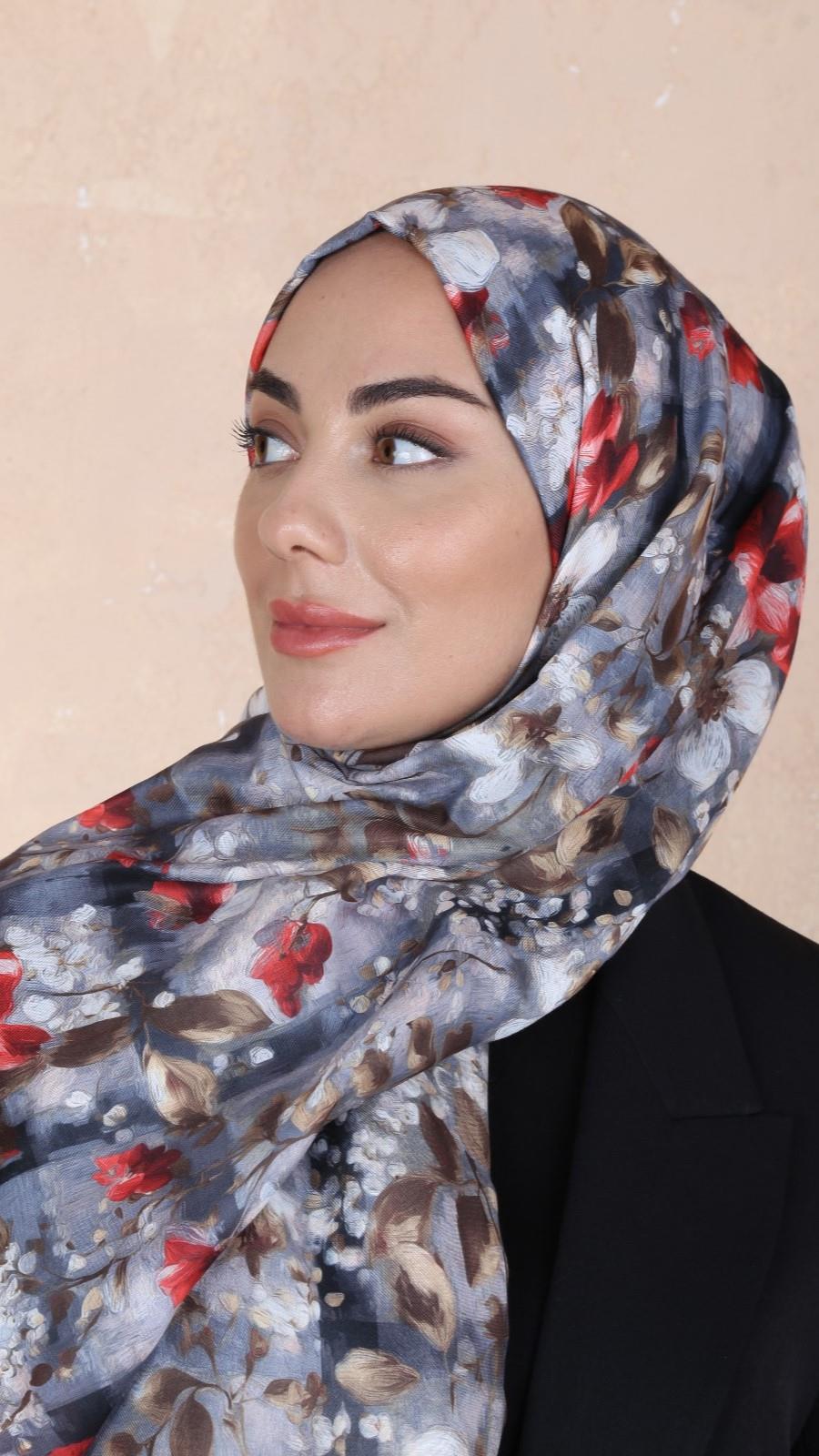 Locella Koza Pamuk Şal-Gri-9