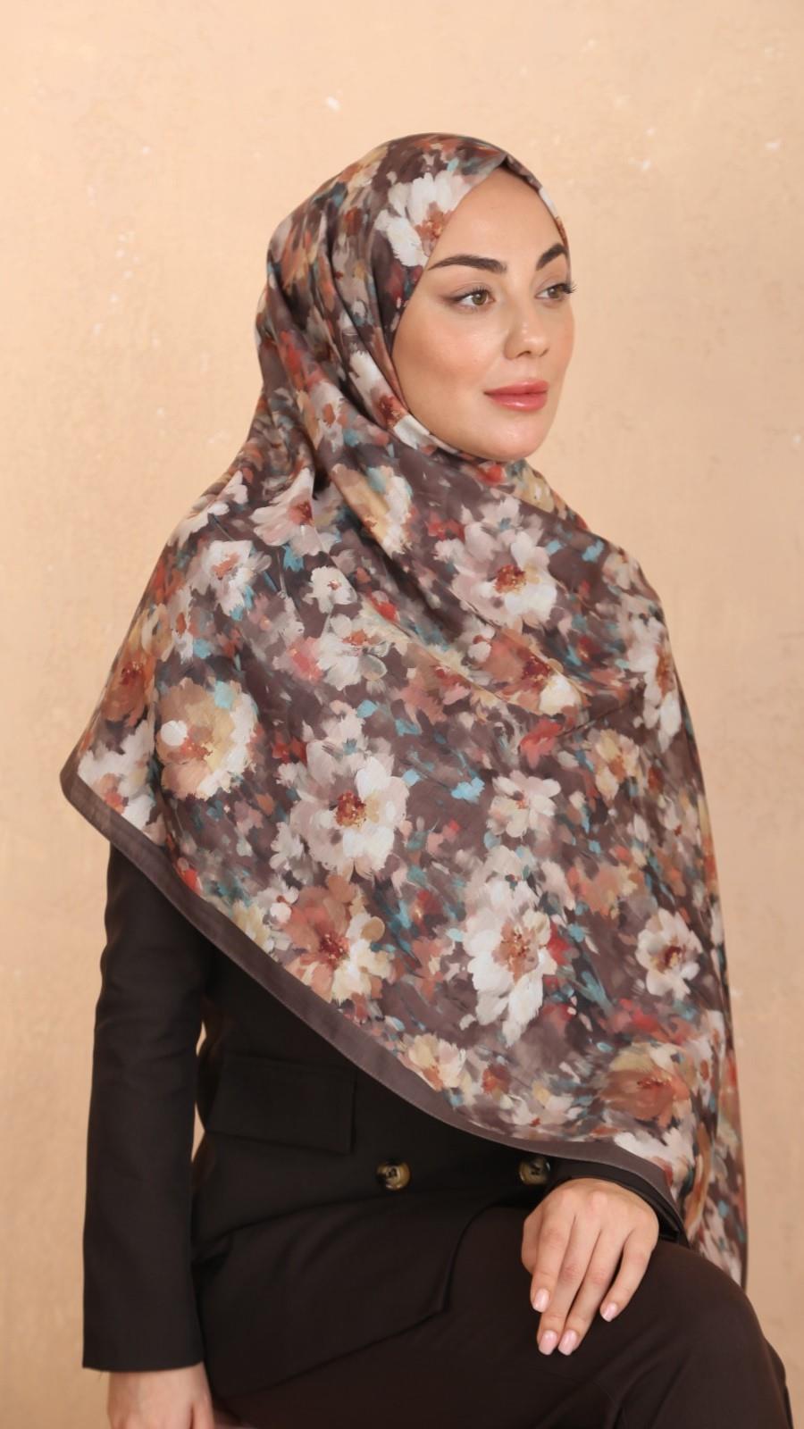 Locella Koza Pamuk Şal-Kahve-7