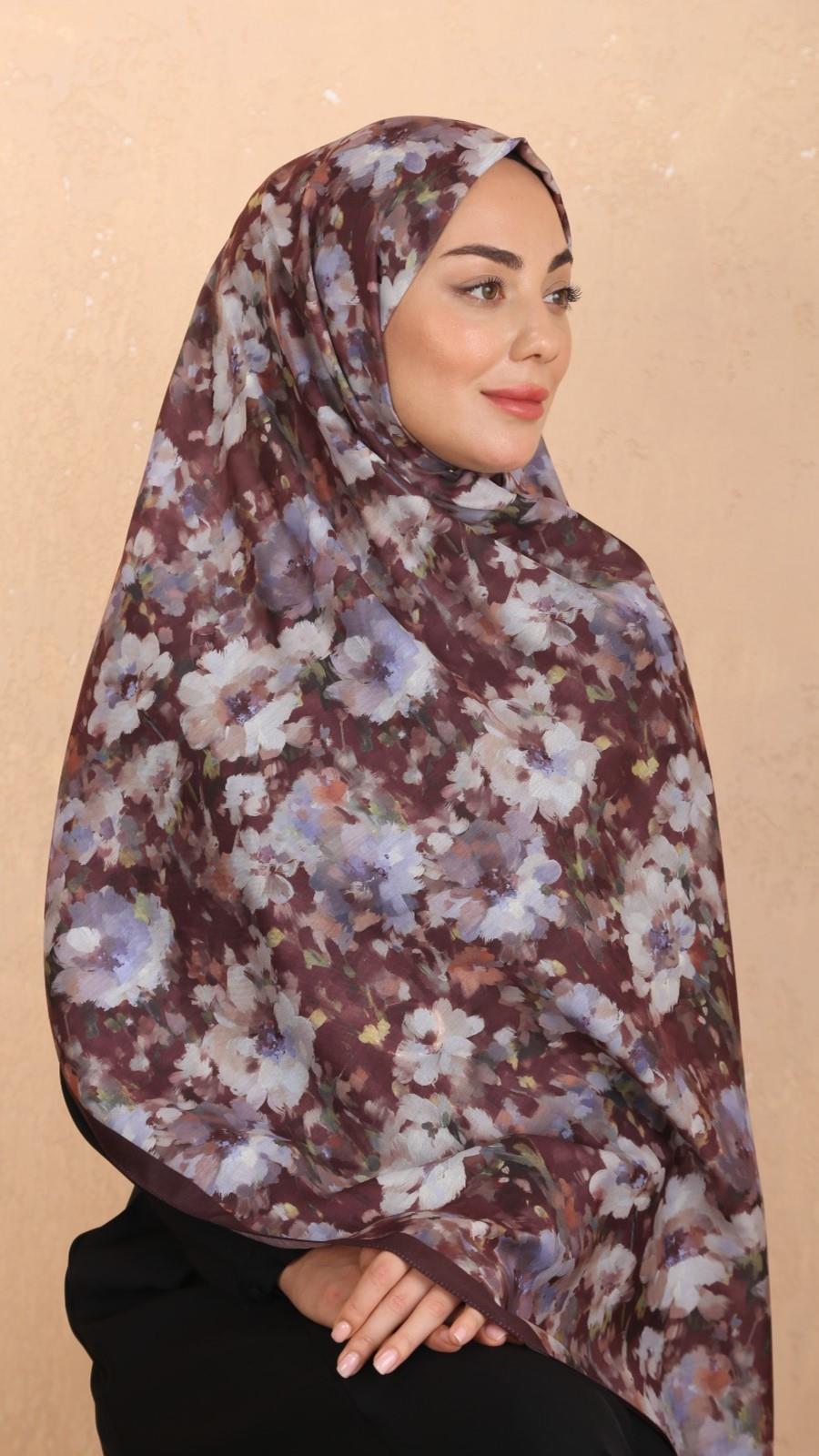 Locella Koza Pamuk Şal-Kestane Kahve-5