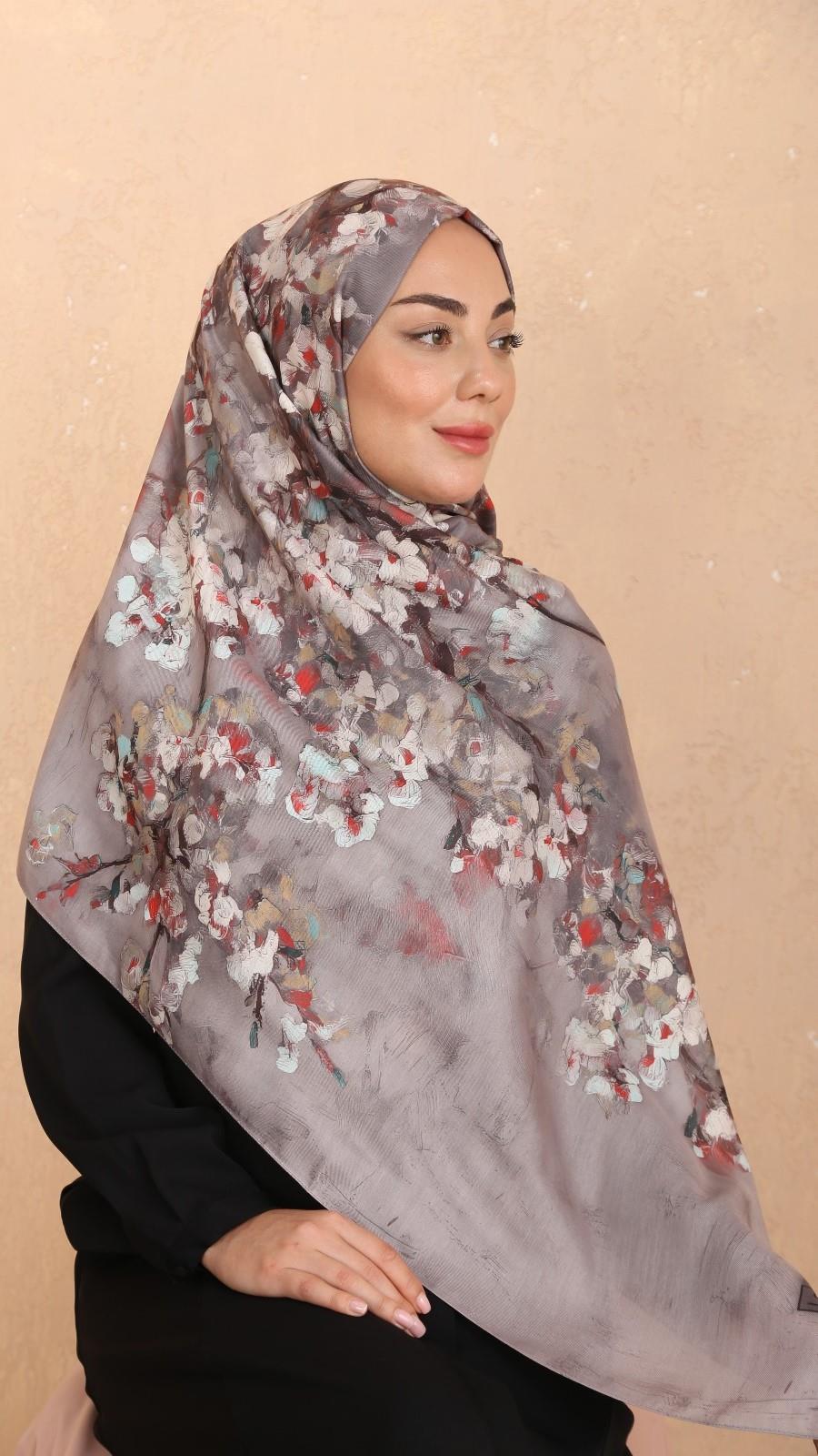 Locella Koza Pamuk Şal-Koyu Vizon-7