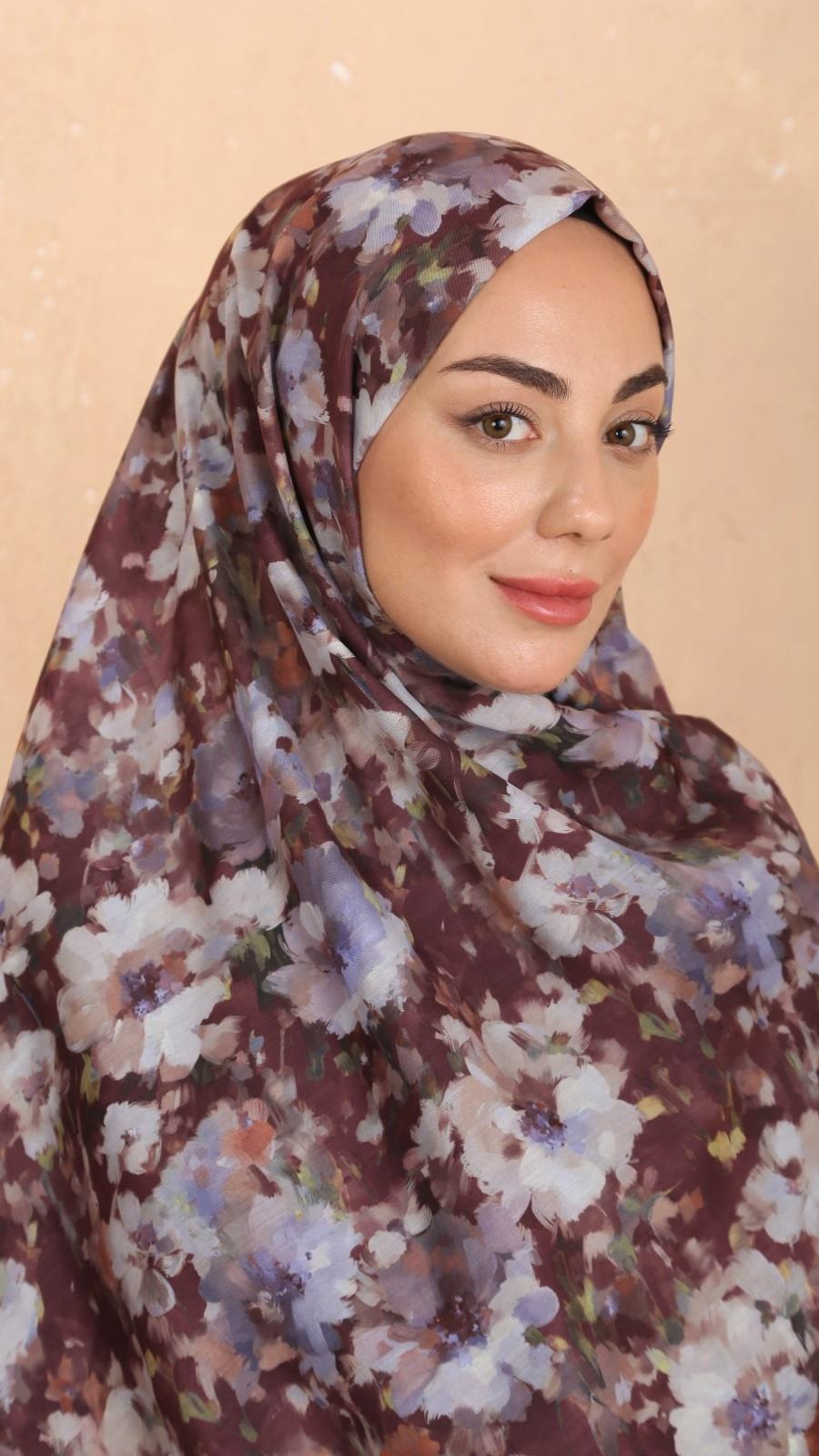 Locella Koza Pamuk Şal-Kestane Kahve-5