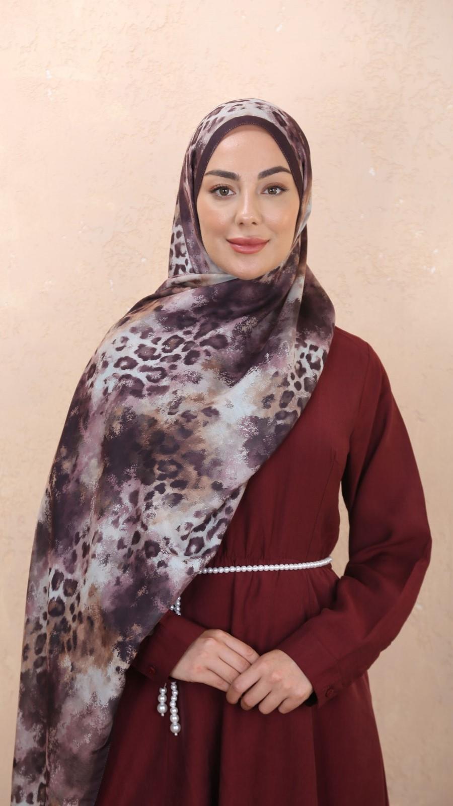 Locella Koza Pamuk Şal-Kızıl Kahve-8