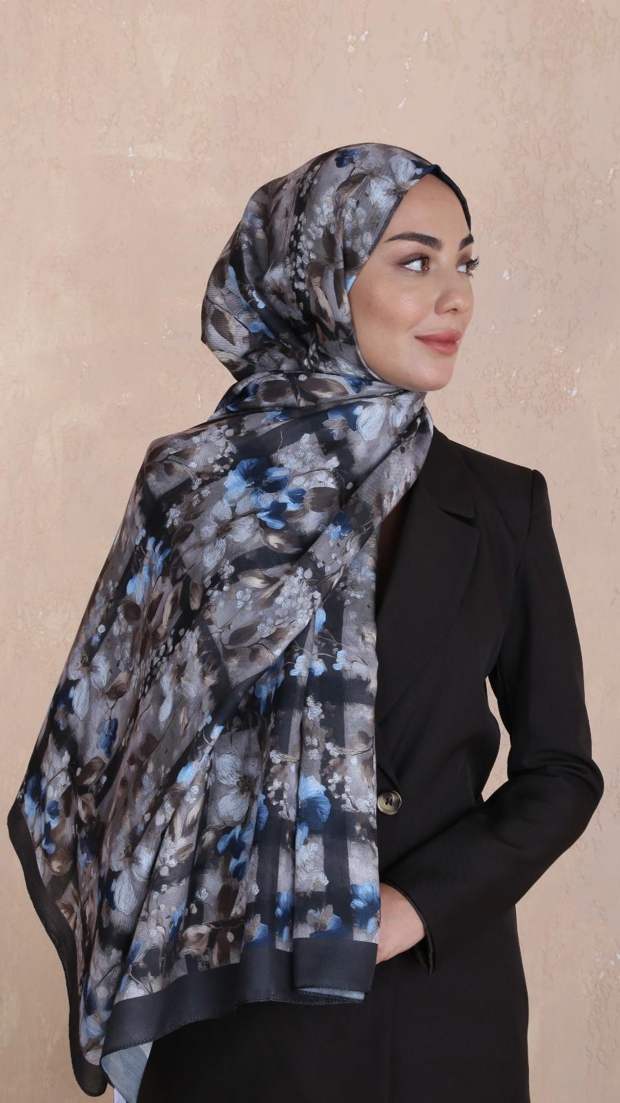 Locella Koza Pamuk Şal-Siyah-5