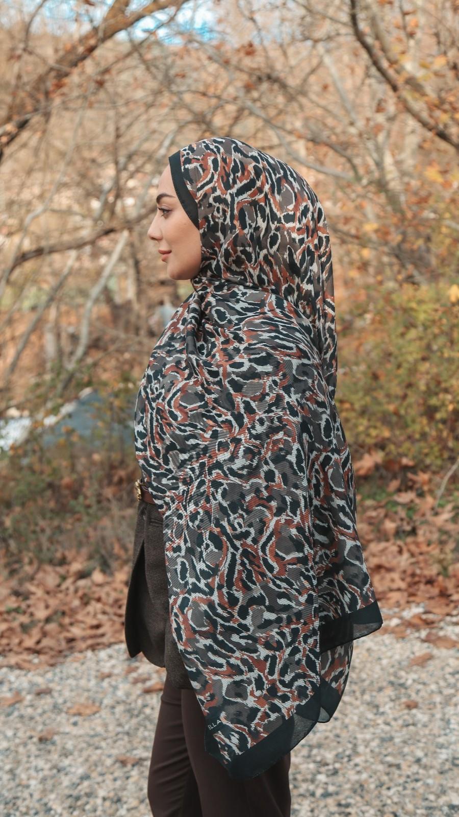 Locella Koza Pamuk Şal-Siyah Taba-3