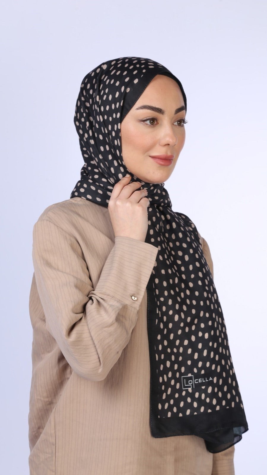 Locella Koza Pamuk Şal Siyah