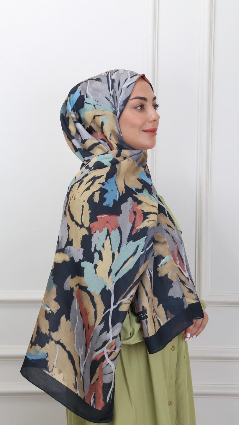 Locella Koza Pamuk Şal Siyah-5