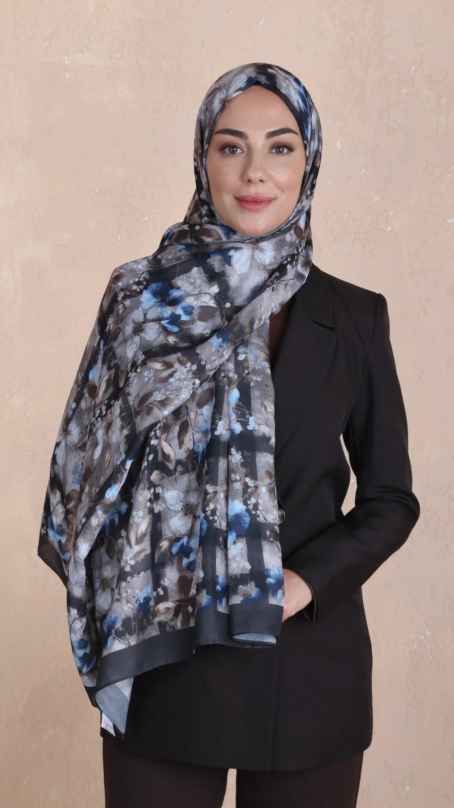 Locella Koza Pamuk Şal-Siyah-5