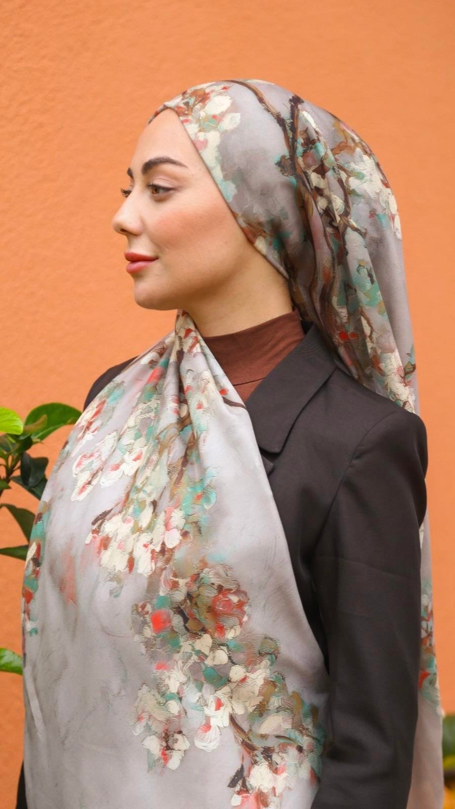 Locella Koza Pamuk Şal-Tozlu Kahve-12