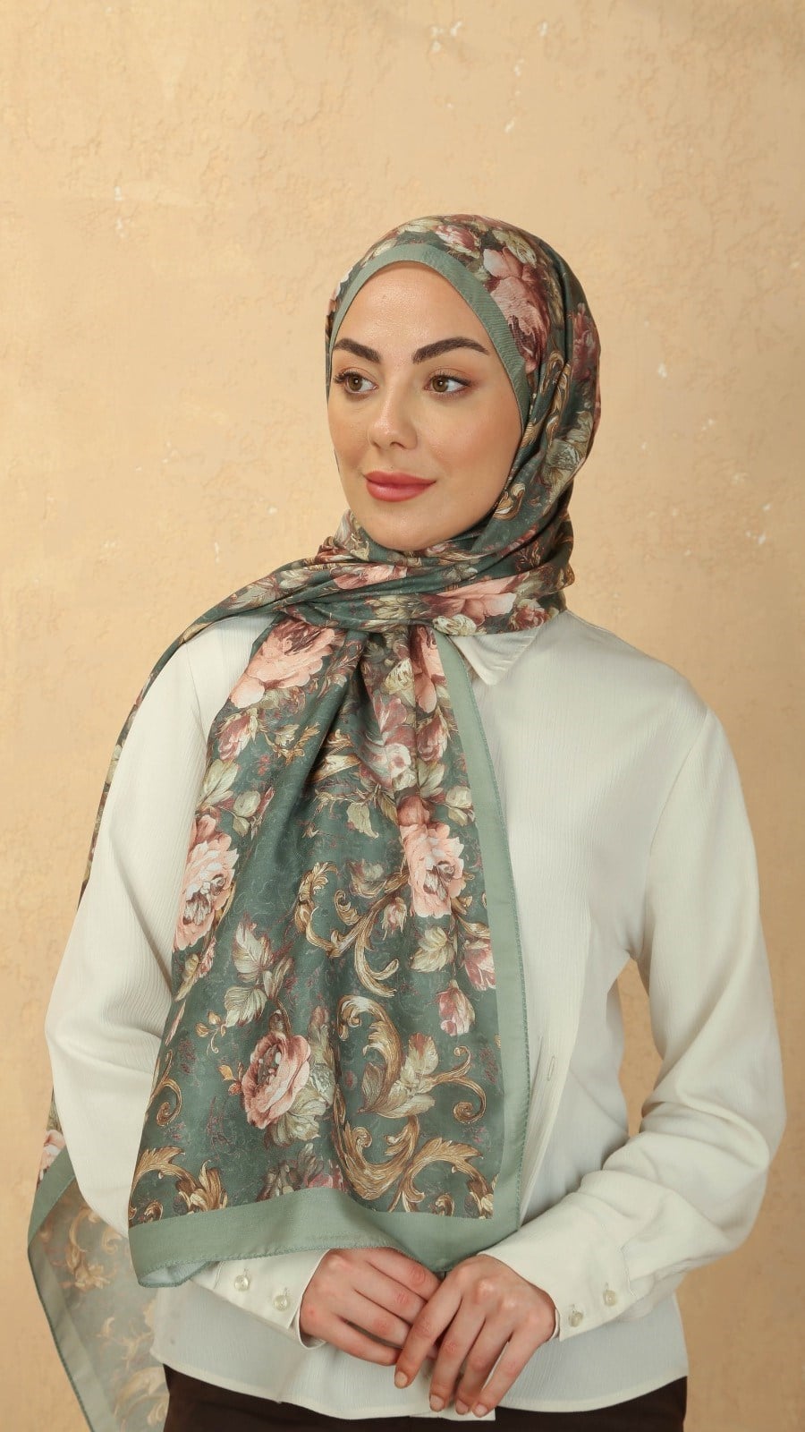 Locella Koza Pamuk Şal Yeşil
