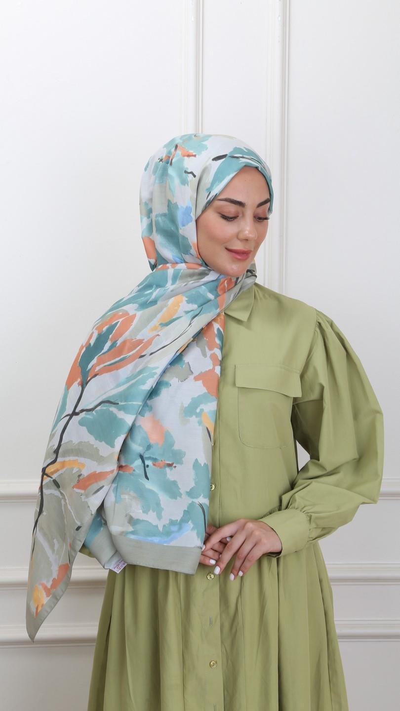 Locella Koza Pamuk Şal Yağ Yeşili-10