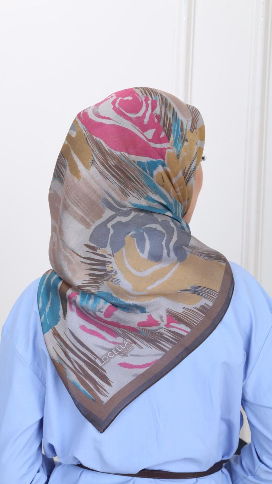 Locella Modal İpek Eşarp Kahve-5